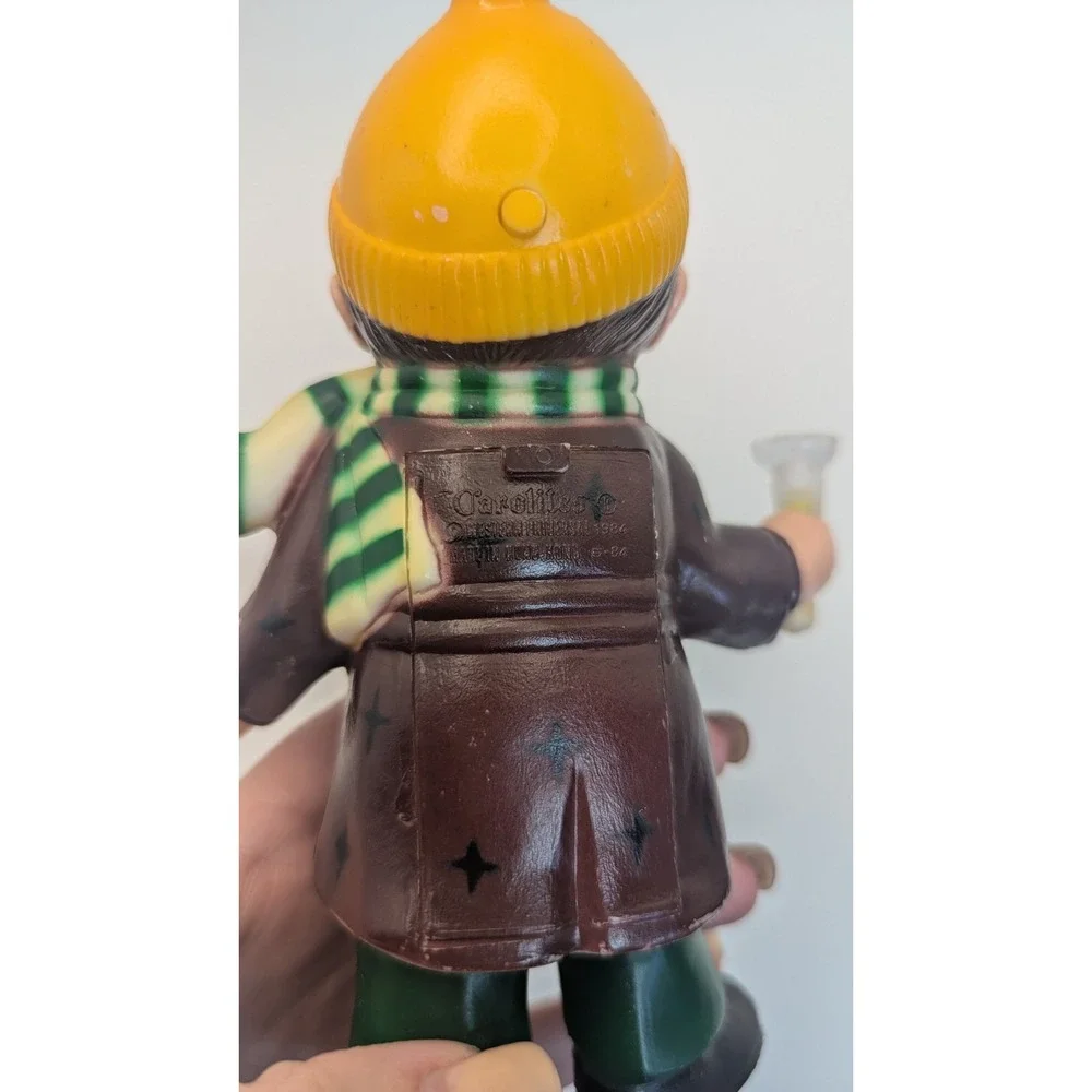 Vintage 1984 Carolites Boy Caroler Musical Christmas Plastic Ornament Works 6.5